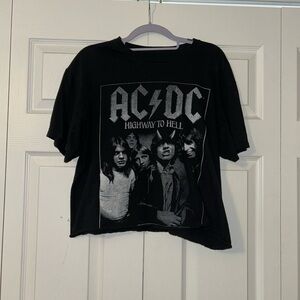 AC/DC - AC/DC Graphic Cropped Short Sleeve T-Shirt